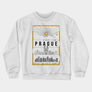 Prague Minimal Lineal Poster Crewneck Sweatshirt